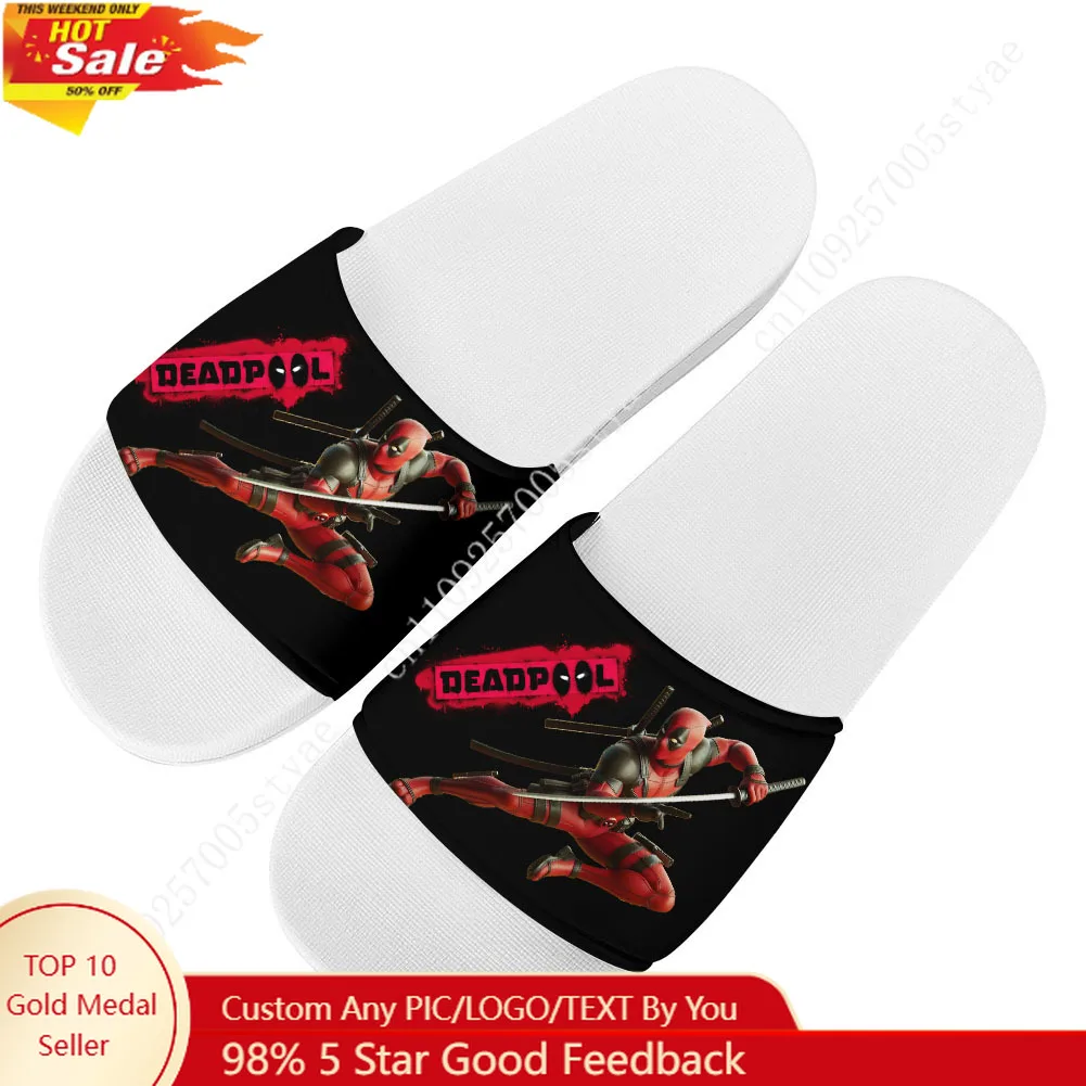 Marvel Deadpool Wade Winston Wilson Slippers Mens Womens Summer Custom Sandals Lightweight Casual Slide Sandals