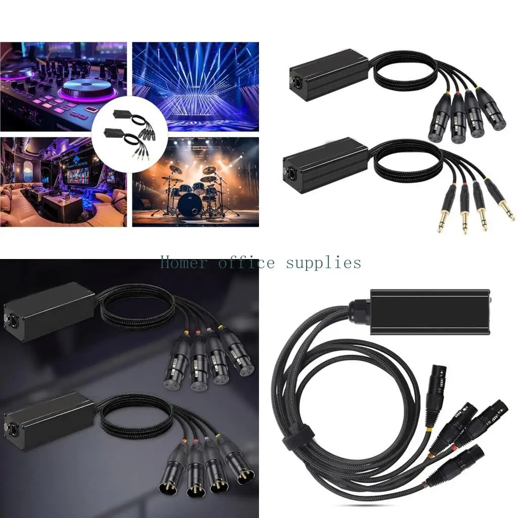 K43B 4 Channel XLR To 6.35m Auditory Extender Pair For Professional Stage And Recording