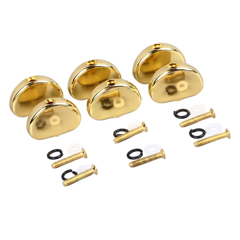 6PCS Durable Metal Guitar Tuning Peg Golden/Black Big Semicircle Replacement Tuning Peg Guitar Accessories Guitar