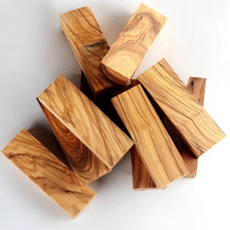 Imagem -02 - Azeitona Natural Placa de Madeira Sólida Log para Faca Handle Escalas Faça Você Mesmo Fazendo Materiais Patches Tamanhos Peças Lote