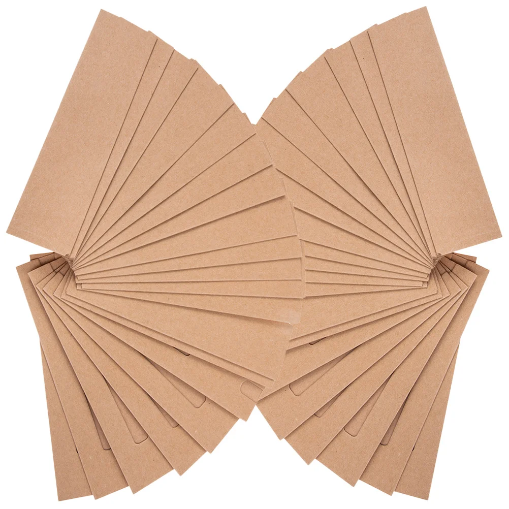 

50pcs Kraft Paper Pen Bag Holders Beige Packaging Sleeves Wrap Pouch Pens Storage Office Supplies Small Brown Bags Pen Tubes