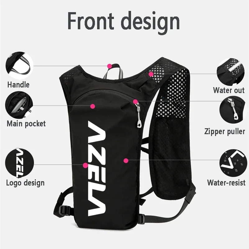 Outdoor Trail Running Zaino ultraleggero Idratazione Gilet da jogging Uomo Traspirante Maratona Borsa da bicicletta Bottiglia d'acqua 250ML/1.5L