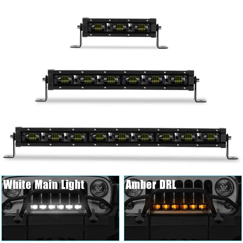 Barra de luz Led con lente 6D, barra de inundación de 8 ''14'' 20 pulgadas, luces de conducción 4x4 para Niva lada todoterreno ATV, accesorios para coche de 12V y 24V