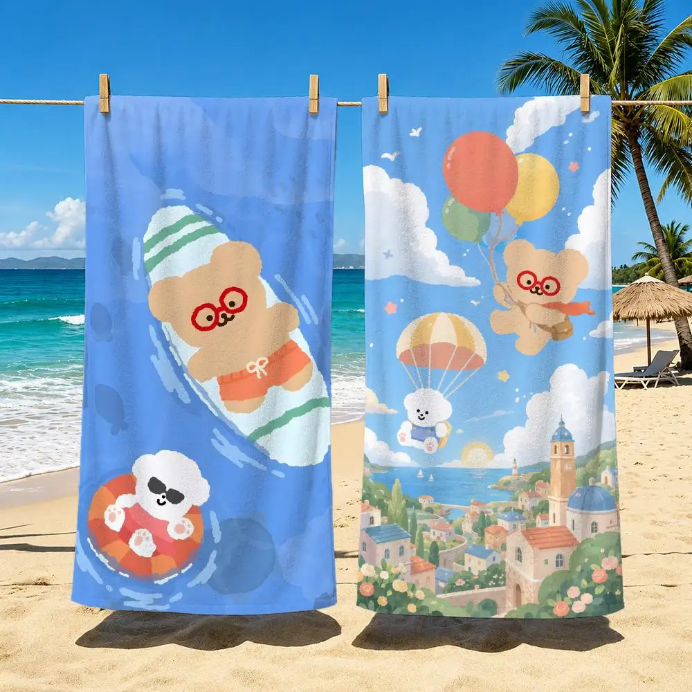 Character TETEUM Towel Towel Soft Pool Gift For Travel Gym Shower Cool Camping Quick Dry Sports  Large Beach Towel