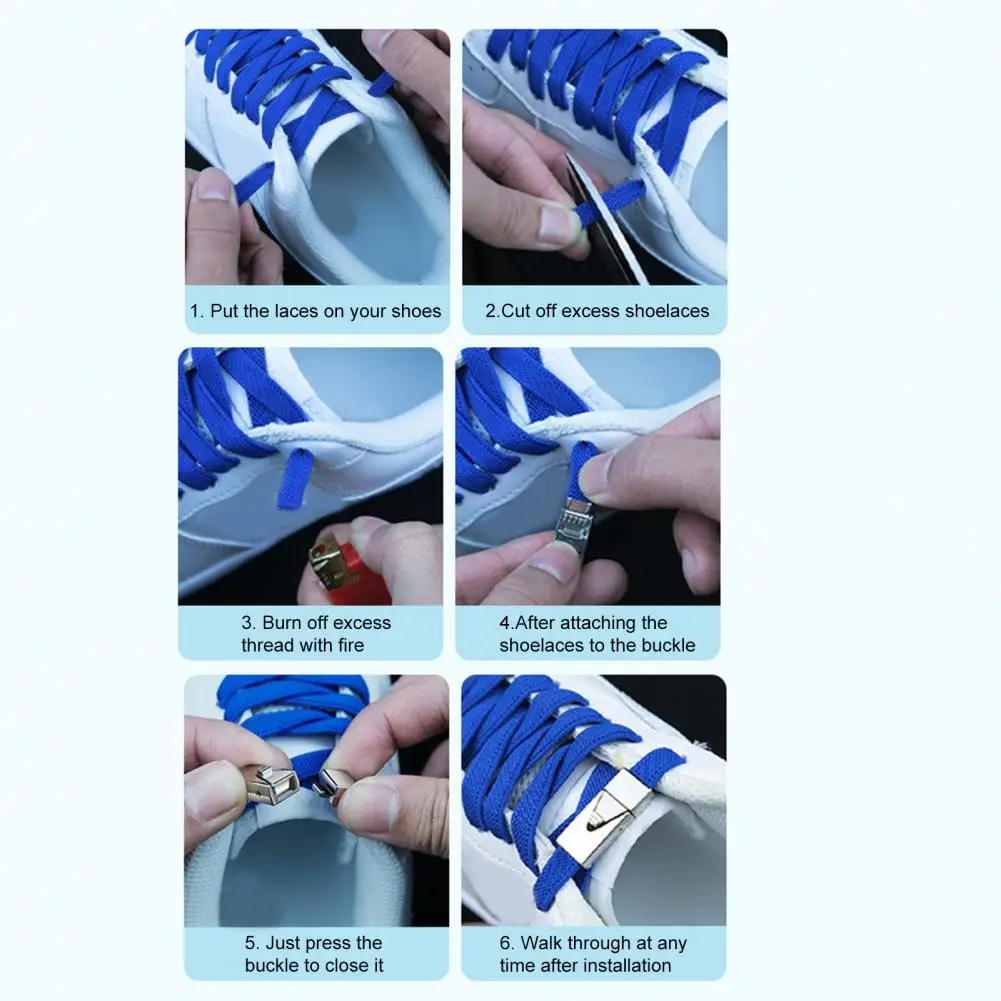 1 Pair Compact Shoe Laces Locks Durable Shoelace Buckles Long-lasting Shoelace No Tie Buckles  Wide-Use