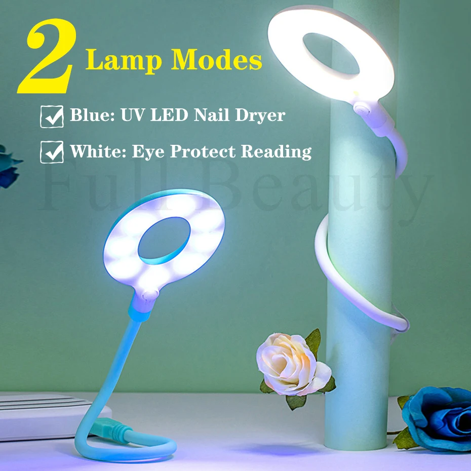 12W LED Lamp For Nails LED UV Nail Lamp Fast Drying Builder Extension Gel Polish Mini Portable Dryer Equipment Nail Tools JI2048