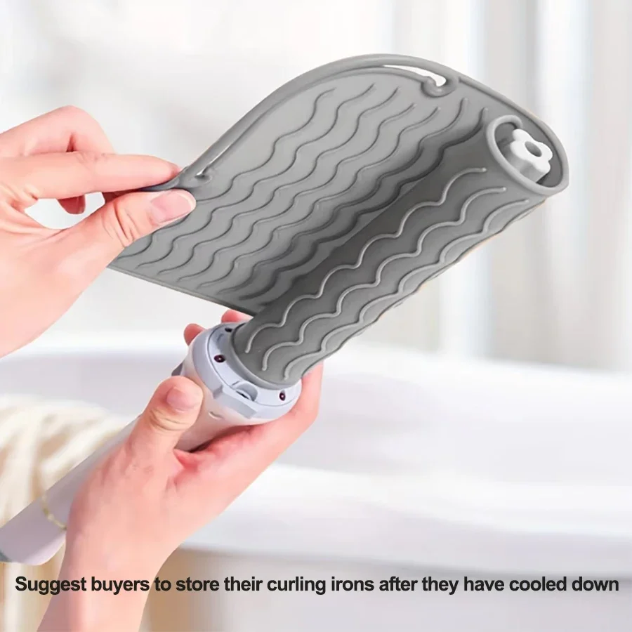 Silicone heat-resistant pad, suitable for hair styling tools such as curling irons and straighteners, as well as portable stylin