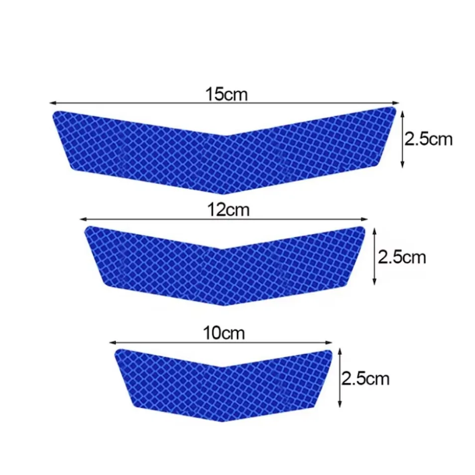 3 pçs adesivos da motocicleta aviso reflexivo seta trapezoidal cauda fender corrida pára-choques decalque fita adesiva para carro caminhão bicicleta