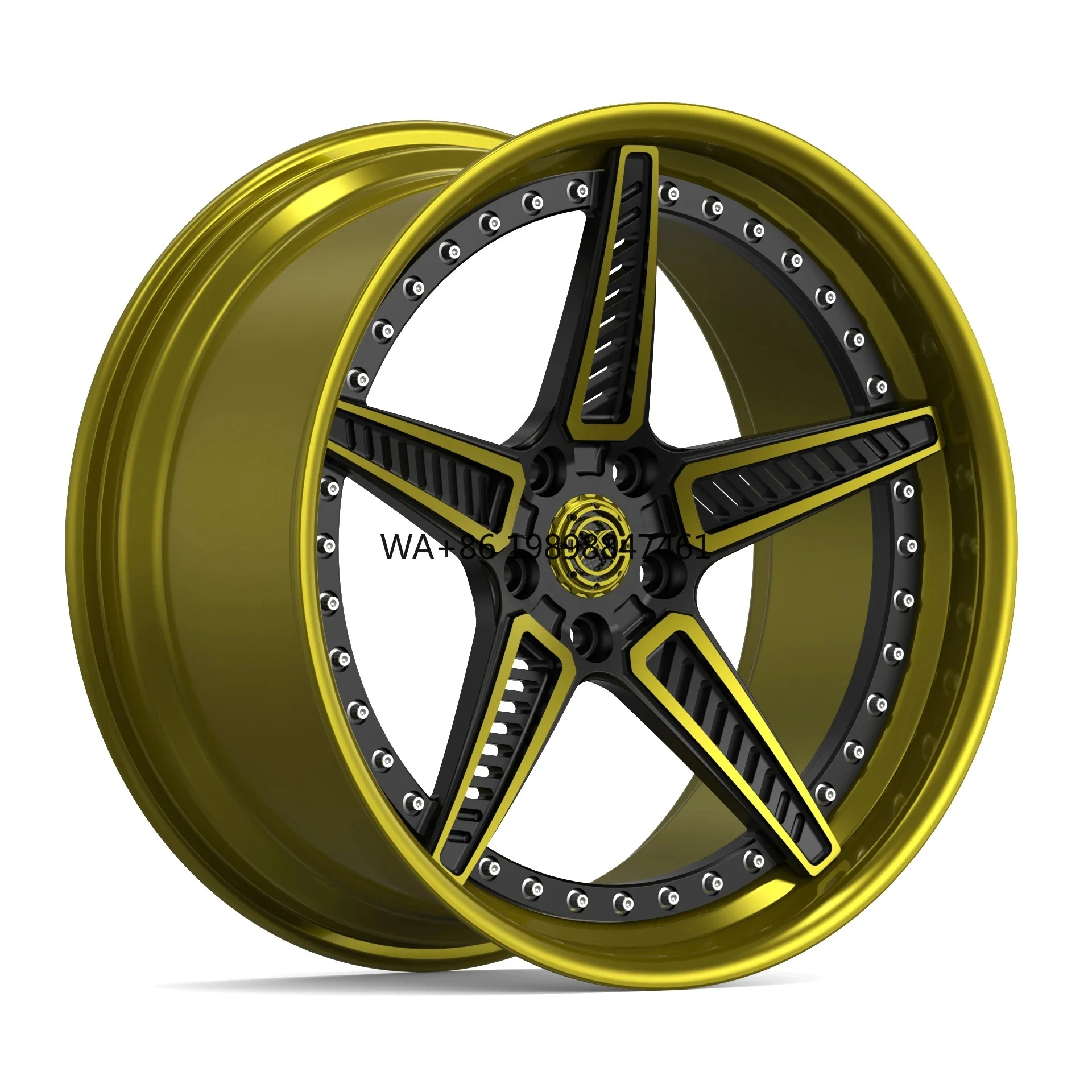 

High Performance 2 Piece Black Custom Forged Racing Car Wheels Five Spoke New for E39 M4 5x114.3