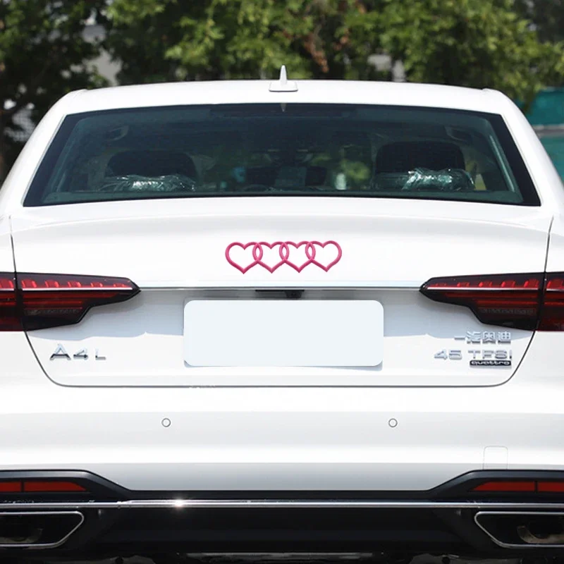 Car Love Heart Logo Rear Trunk Tail Label Badge Emblem Decal Car Sticker for Audi A4 A3 A5 A6 A4L B8 B7 B9 C6 C7 Car Accessories