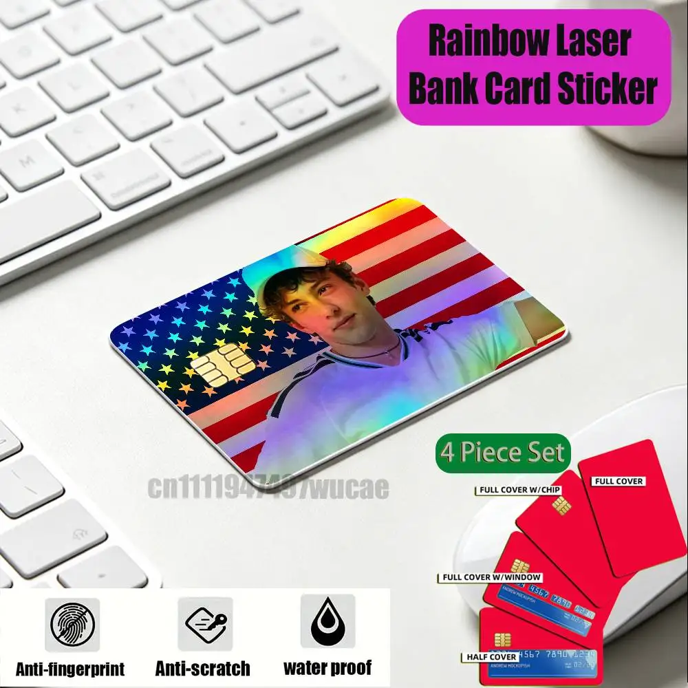 ID Access Card Cover Skin Rainbow Color Laser Stickers Film For Andrea Kimi Antonelli Credit Bank Sticker
