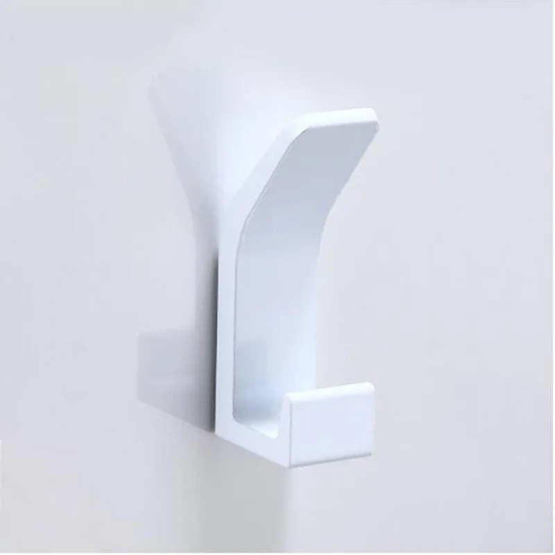 Aluminum Alloy Black Robe Hook Wall Hook Towel Hook Self Adhesive Rustproof Hook Hanger For Bathroom Kitchen Hardware