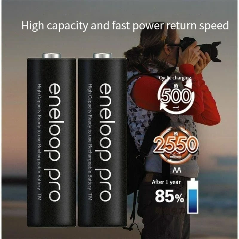 100% Panasonic Enelop Original Rechargeable Battery Pro AA 2550mAh 1.2V NI-MH Camera Mouse Air Conditioner