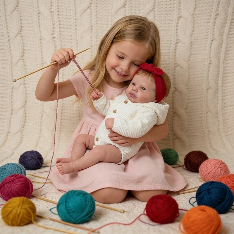 

48cm Soft Cotton Body Loulou Cute Girl Doll with Painted Hair