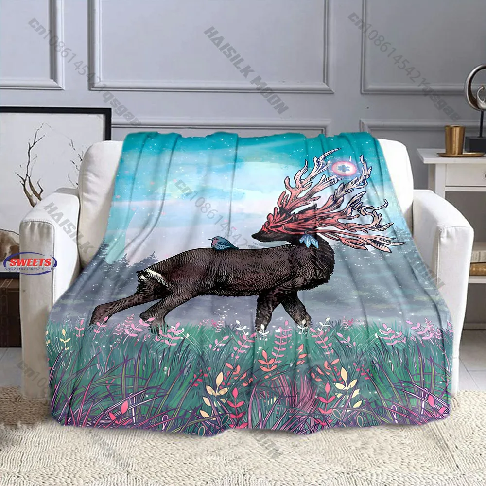 Decorative Deer Blanket for Cozy Moments kid's and adults' living room bedroom sofa decor, Exquisite gift