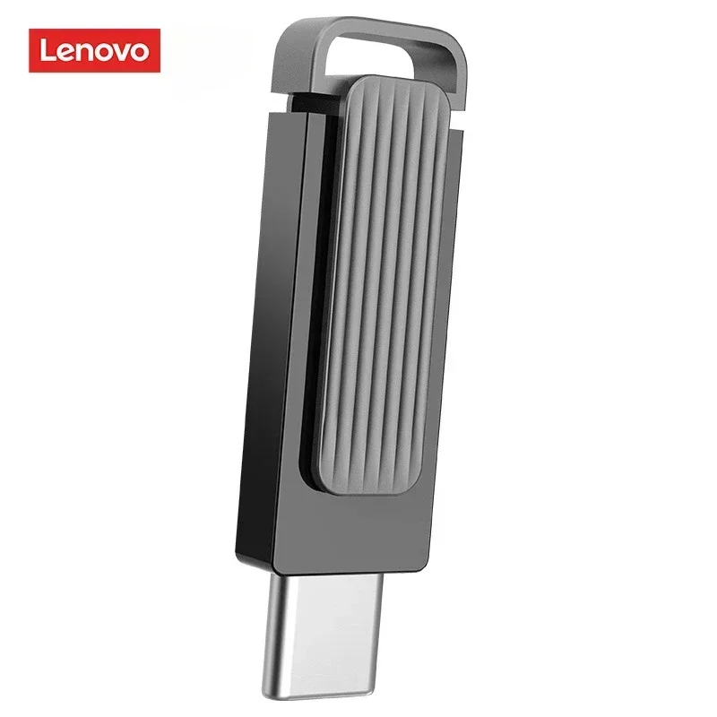 Lenovo 32GB Type-C USB3.2 Mobile USB Flash Drive X3C Max Black Dual-interface Rotary High-speed Read/write USB Flash Drive