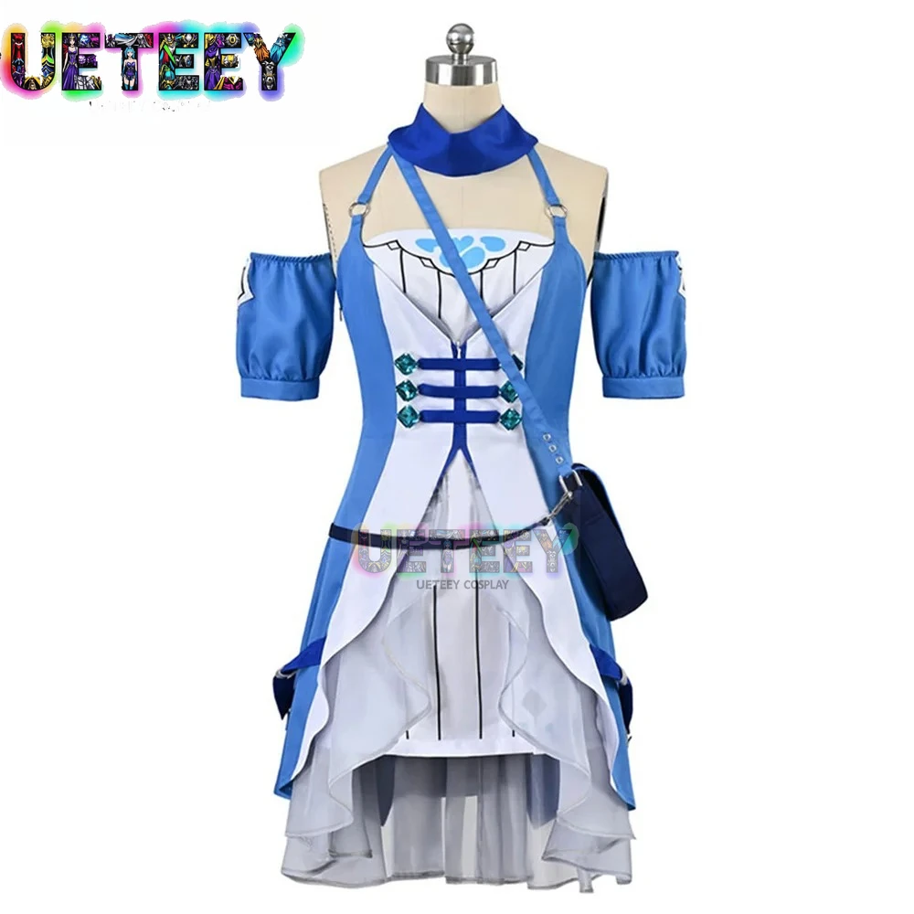 

UETEEY COS Anime Umamusume Pretty Derby Super Creek Cosplay Costumes Women Low Back Dress Sling Bag Accessory Scarf Halloween