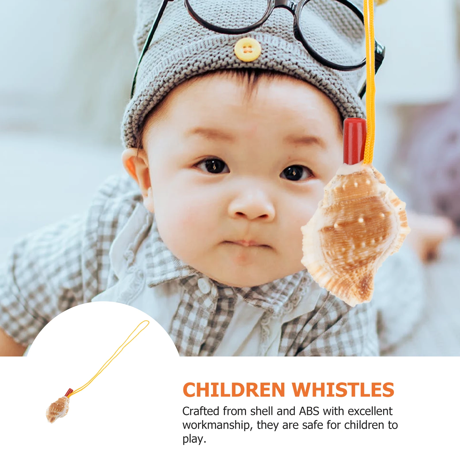 

10pcs Natural Conch Shell Whistle Flat Snail Party Favors Kids Spiral ABS Blower Bright Colors Musical Toy Outdoor
