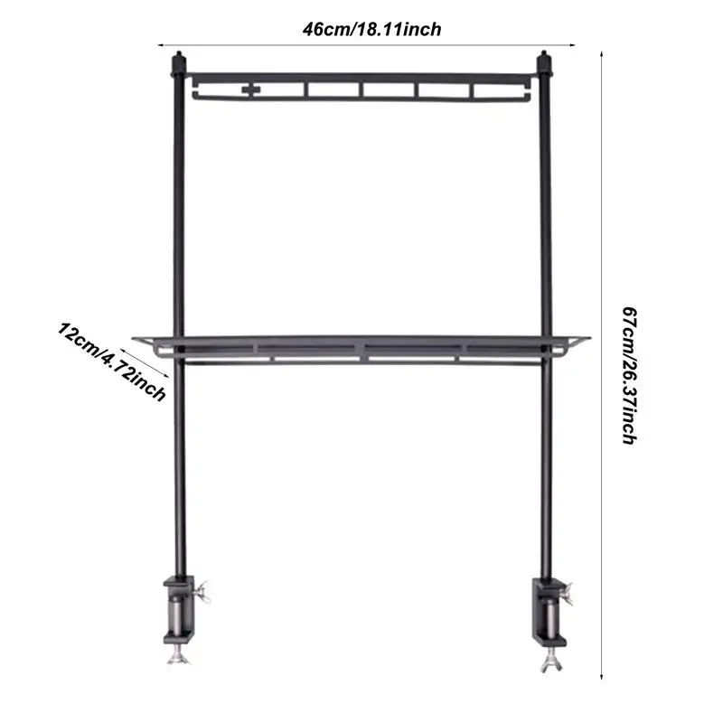 Camping Table Hanging Rack Shelf Desktop Lantern Pole Stand Detachable Hanger With Lantern Hook For Hiking Fishing Picnic BBQ