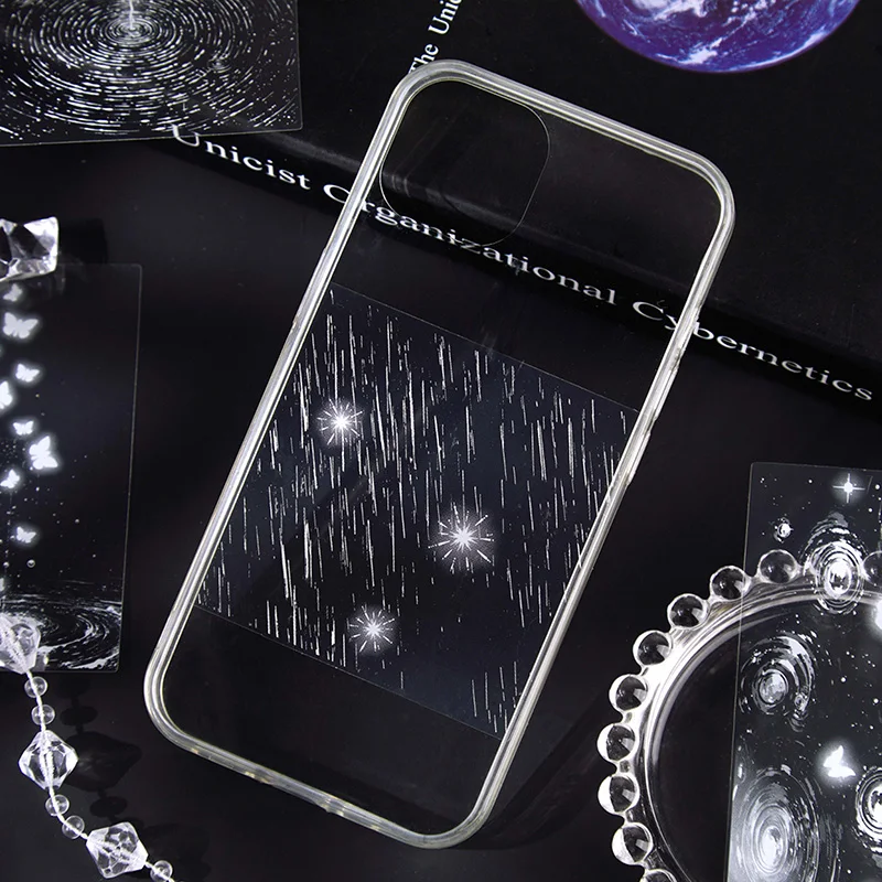 Card Lover 20 Pcs [Today's Rain Series] Rainwater Themed Tent Landscape Material Sticker PET Material Scrapbook Kit