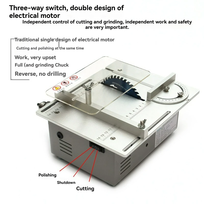Mini  Table Saw – Precision Woodworking Saw   Multifunctional  Household  Electric DIY Models cutte