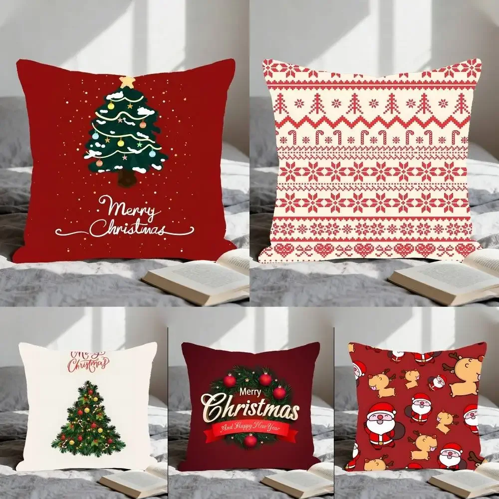 Merry Christmas Pillow Case Elegant Couple Home Living Room Bedroom Decorative Rectangle Pillowcase Sofa Cushion Cover