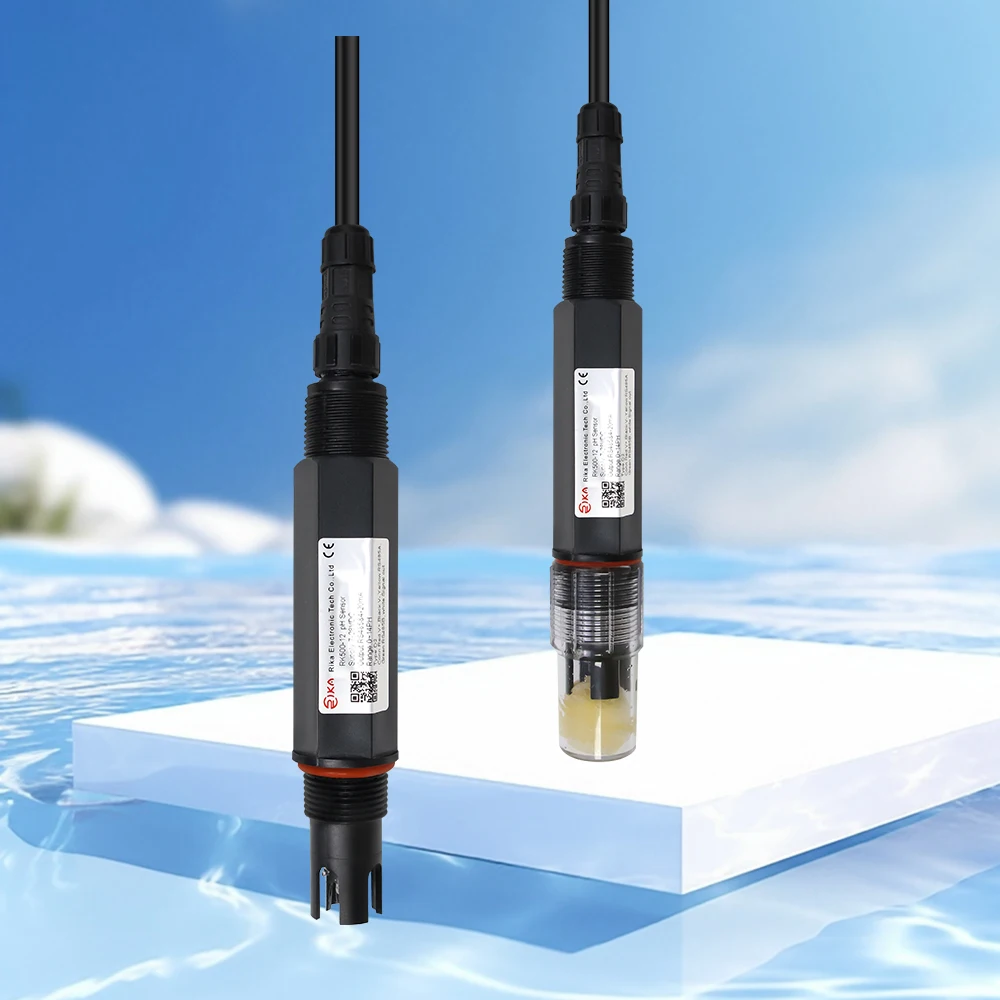 Industrial pH Transmitter Sensor with Glass+PPS  NPT3/4 Dual Threads M16 Waterproof Connector IP68 for High-Temperature