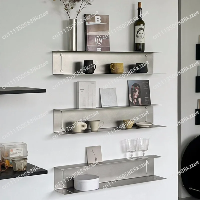 Stainless Steel I-Shaped Wall holder Floating Display Rack for Shop Modern Industrial Storage Solution Space-Saving Decor Shelf