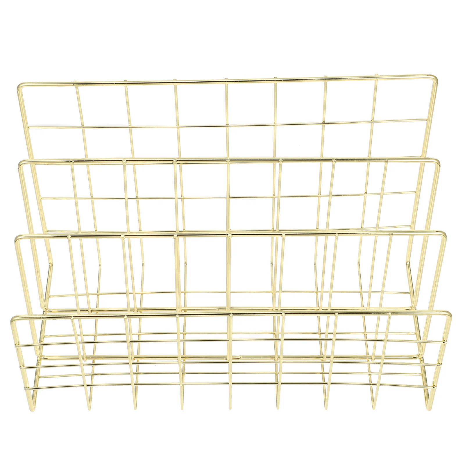 Metal Mail Organizer Office Desk Organizer 3 Slots Mail Holder File Sorter Countertop Letter Envelope Storage Rack