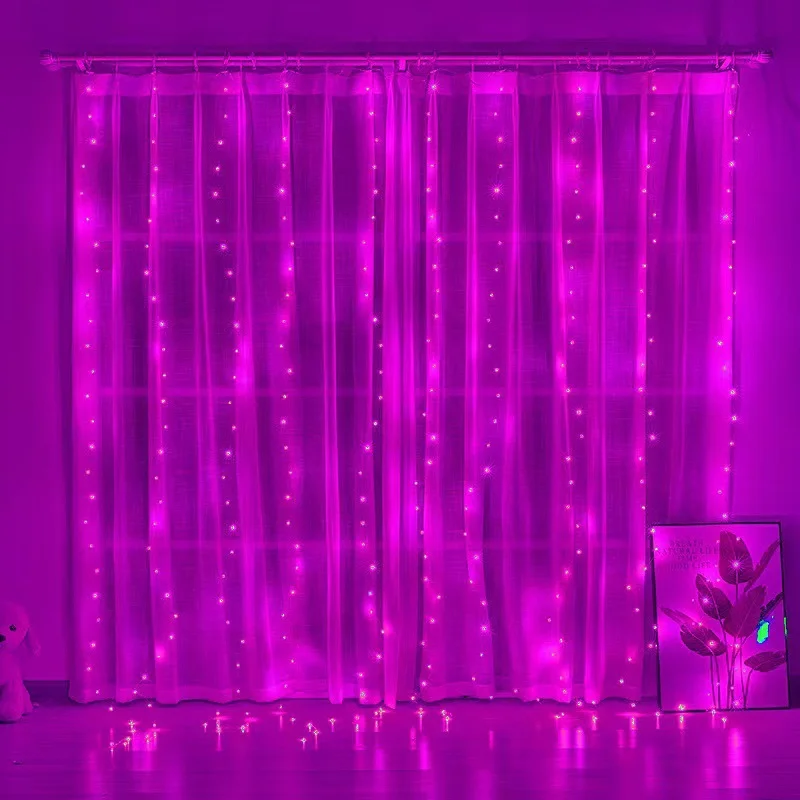 3m LED التحكم عن بعد ثمانية وظائف USB أضواء الستار الأسلاك النحاسية لتزيين الغرفة وأجواء #1