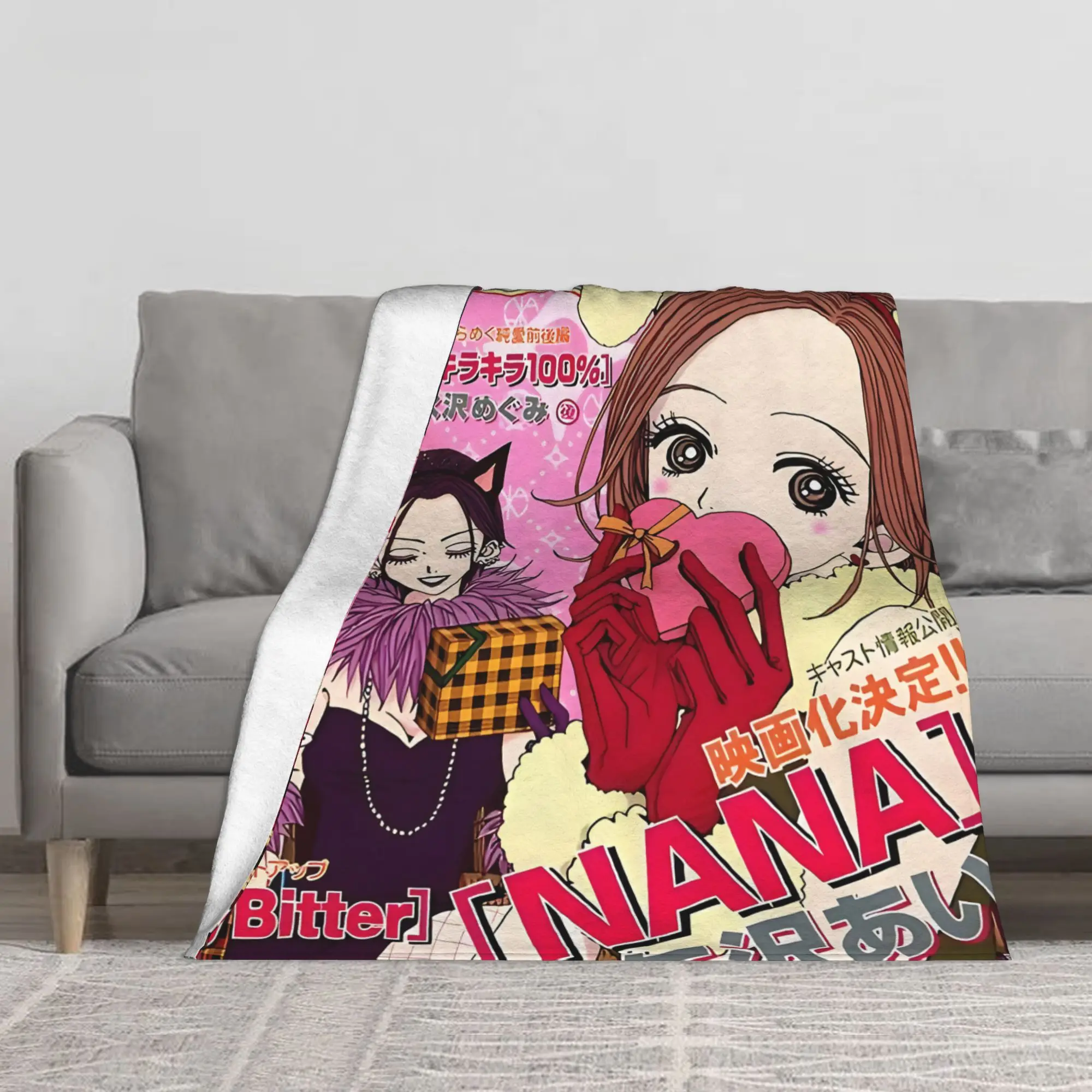 1PC 90S Aesthetic Y2K Kawaii Magazine Blanket Throw Super Cosy Plush Living Room Sofa