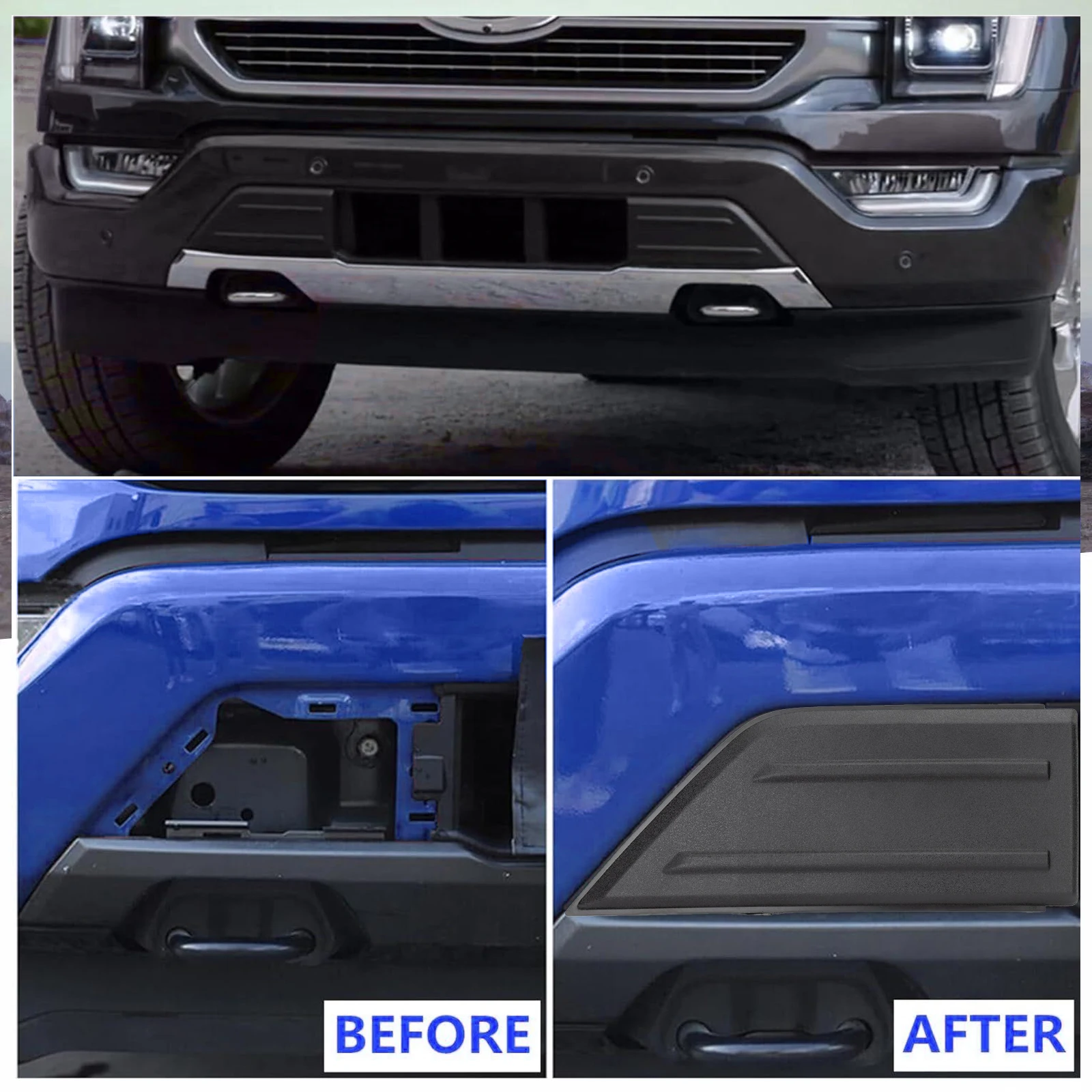 ML3Z-17E810-AA ML3Z-17E811-AA 2Pcs Car Front Bumper Corner Panel Cover Trim For Ford F150 F-150 Pickup Truck 2021 2022 2023