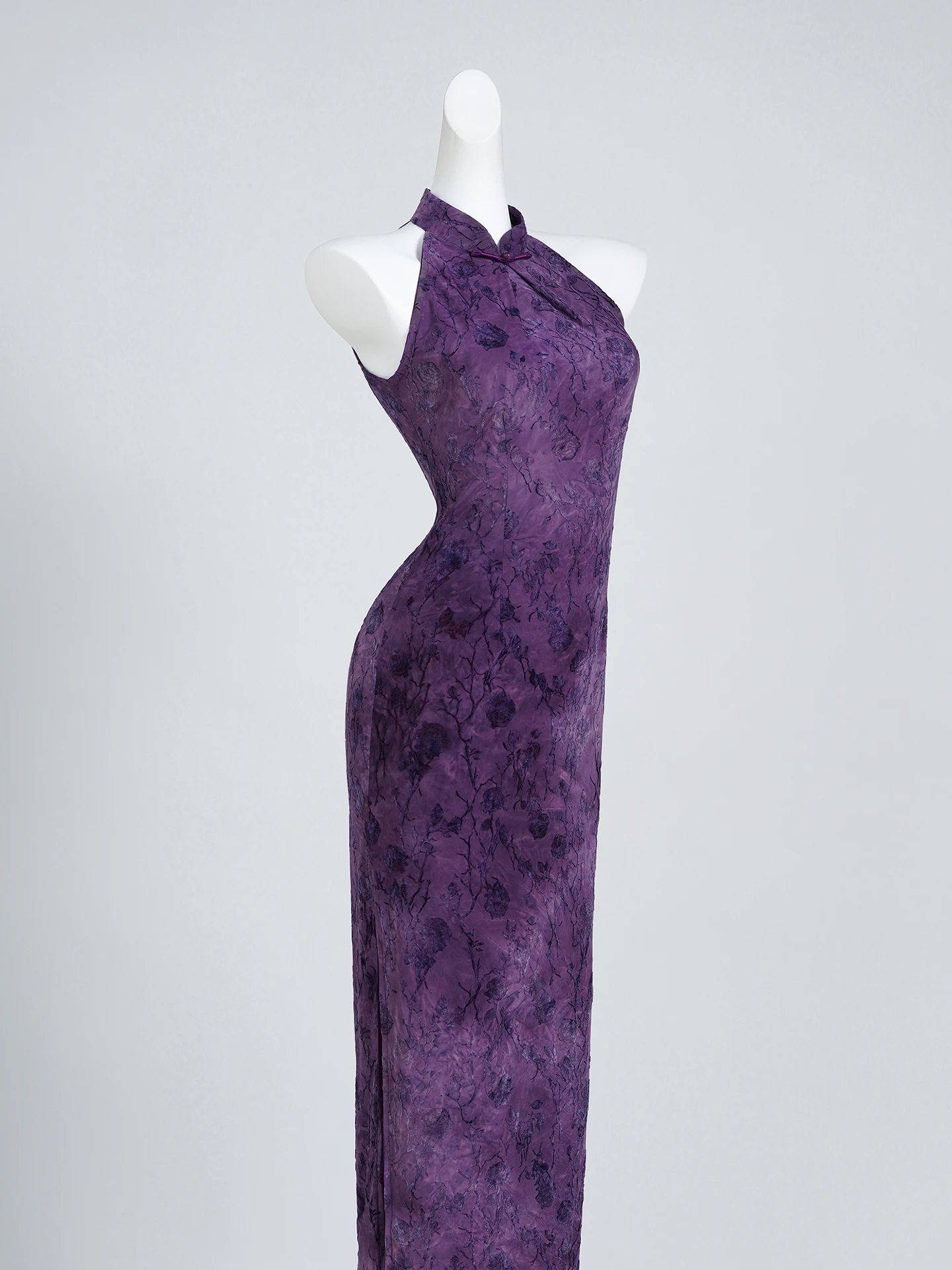 

Фиолетовая элегантная юбка с застежкой на талии, новинка 2025, летняя женская двуспальная дышащая длинная юбка в китайском стиле