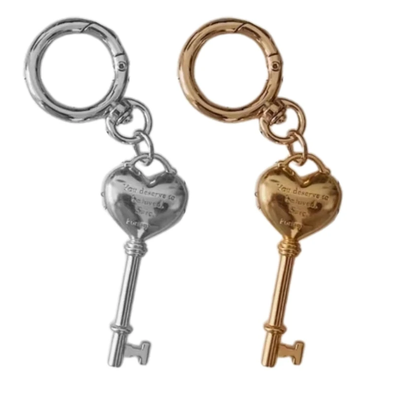 Heart Lock Pendant Keyring Couple Keychain Accessory for Fashion Enthusiasts 517F