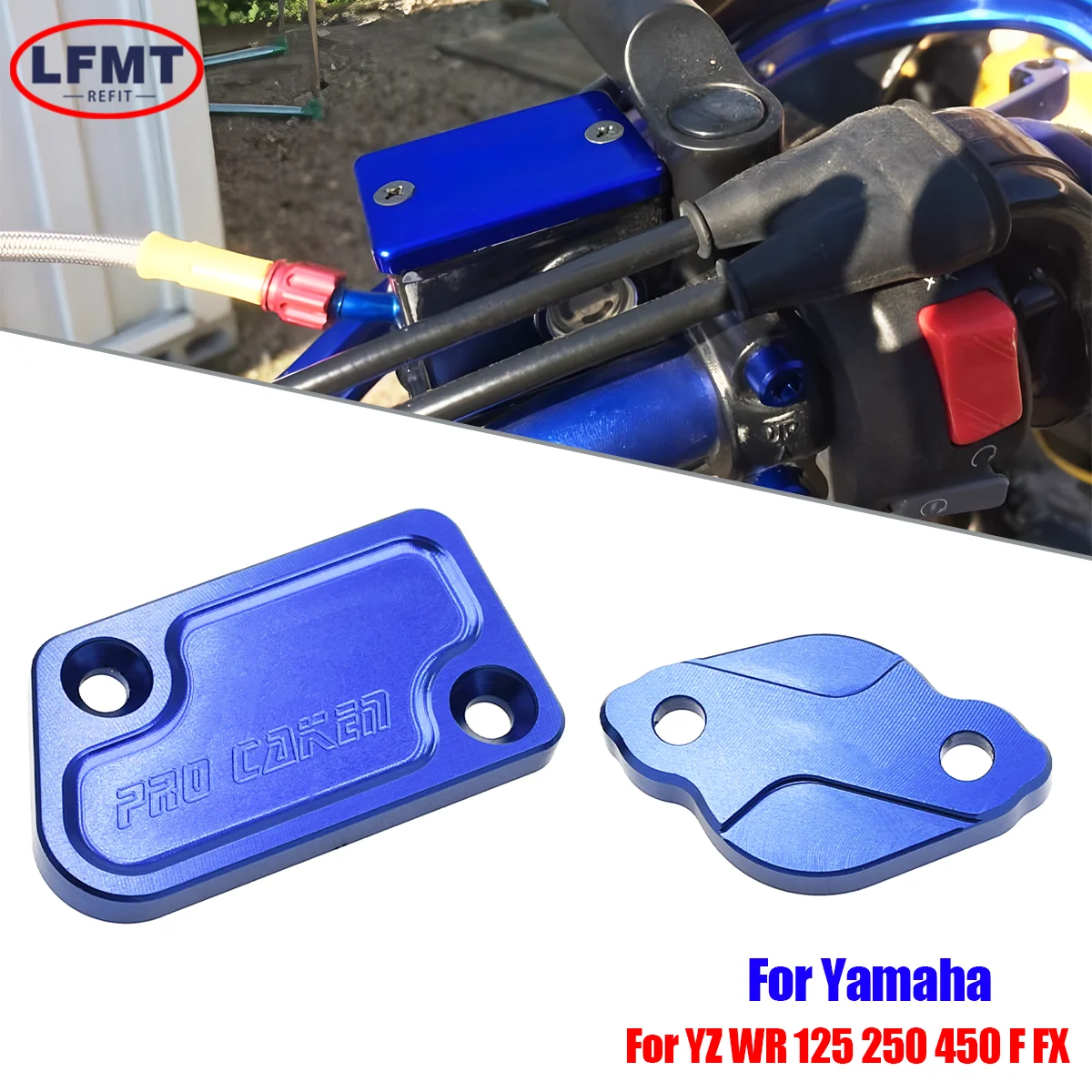 Untuk Sepeda Motor YAMAHA YZ125 YZ250 YZ250F YZ426F YZ450F YZ125X 250FX CNC Tutup Penutup Reservoir Cairan Rem Depan Belakang WR250F WR450F