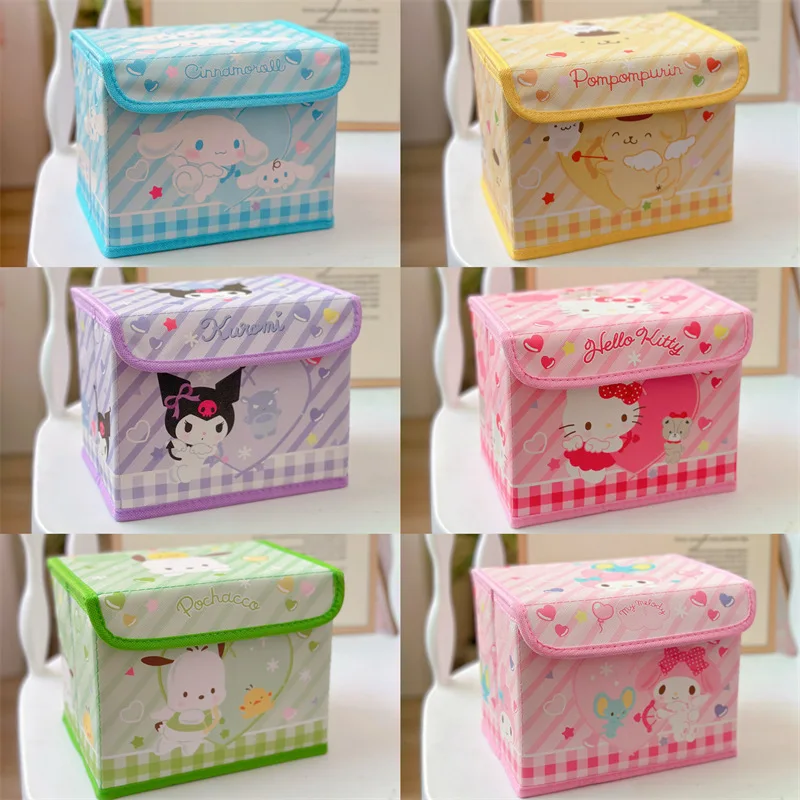 

Kuromi cartoon storage box Sanrio Japanese style Kawaii cute Dustproof debris box bedroom dormitory Portable small Anime box