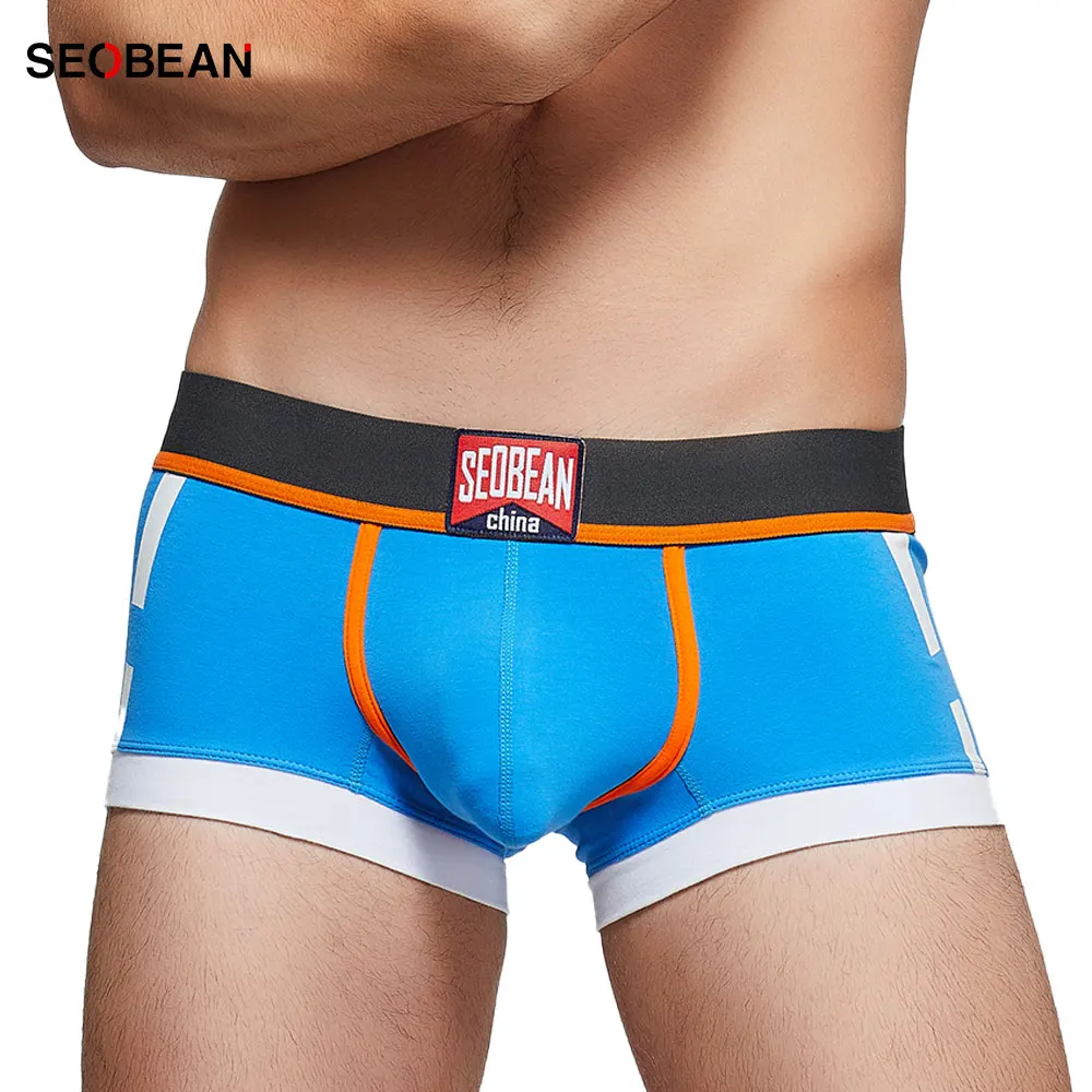 

Мужские трусы-боксеры SEOBEAN из дышащей хлопковой смеси, спортивного кроя, с контурным карманом и широким эластичным поясом