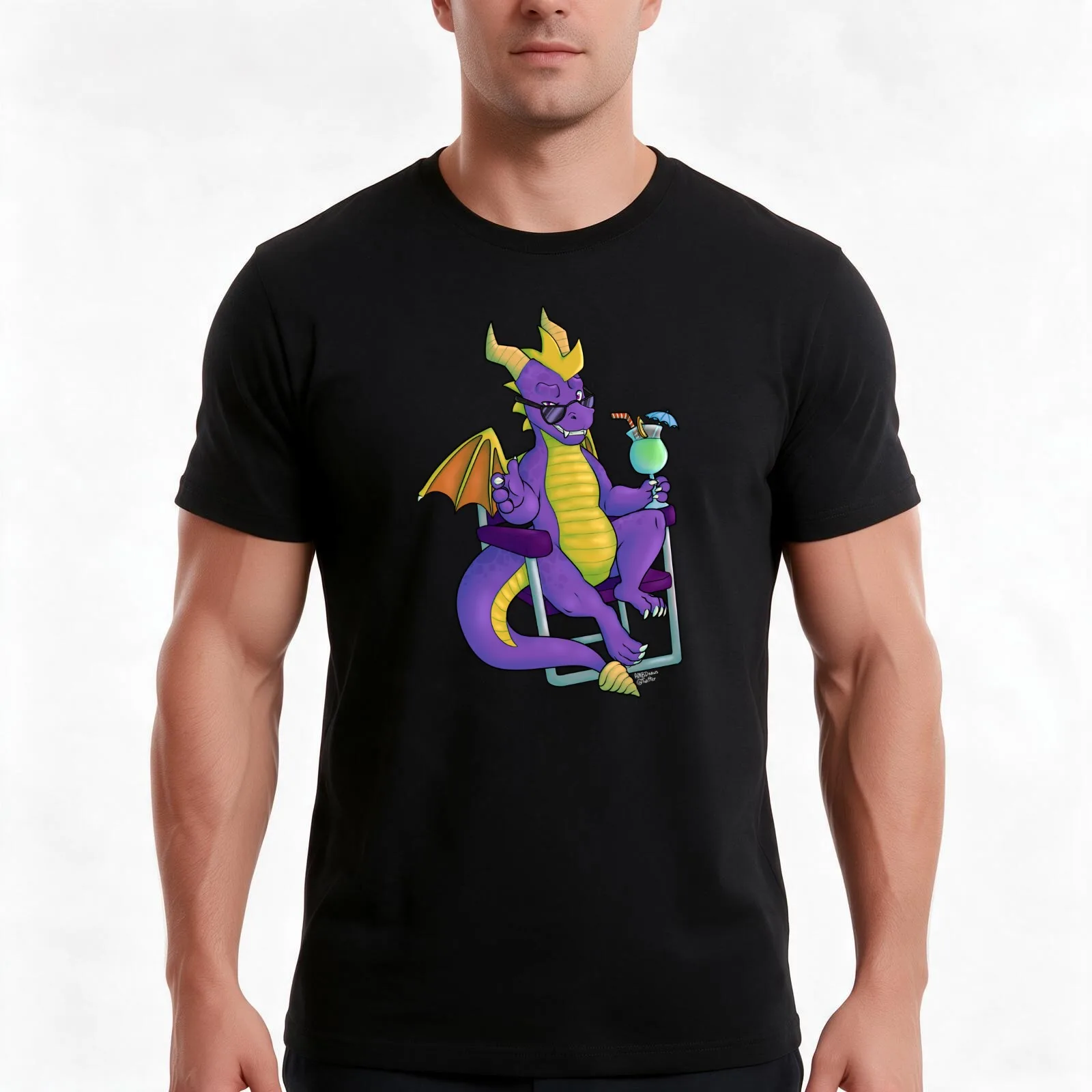 At Dragon Shores T-Shirt, Summer Casual Cotton Tee, Oversized Streetwear Tops, Vintage Graphic Print, Loose Fit Short Sleeve