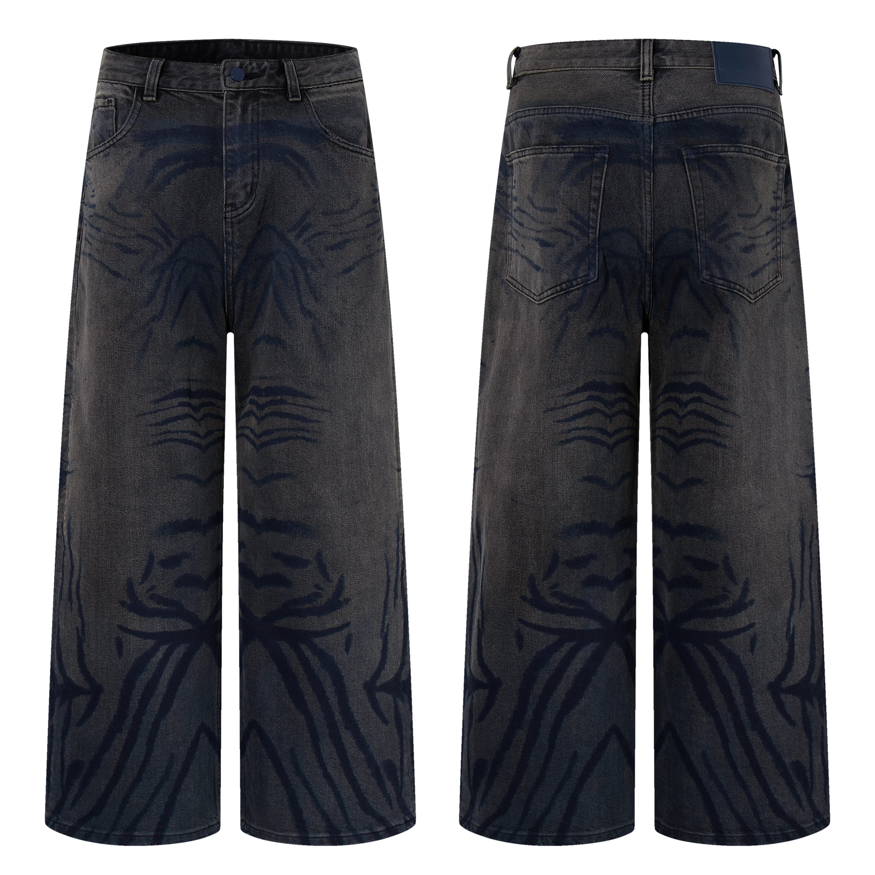 

Джинсы AL529 BLCG с высокой талией, суперкачественные, свободного кроя, из плотного денима, унисекс, модные, стильные