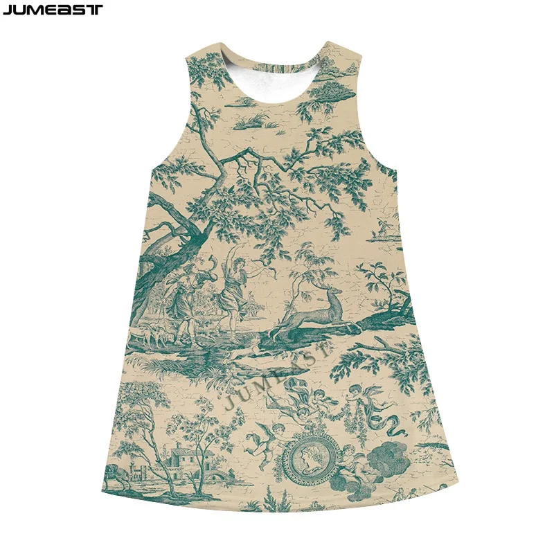 

Jumeast Women 3D Dresses Female Streetwear Ink Painting Summer Fashion Hip Hop Summer Sleeveless Dress Suspender Nightdress