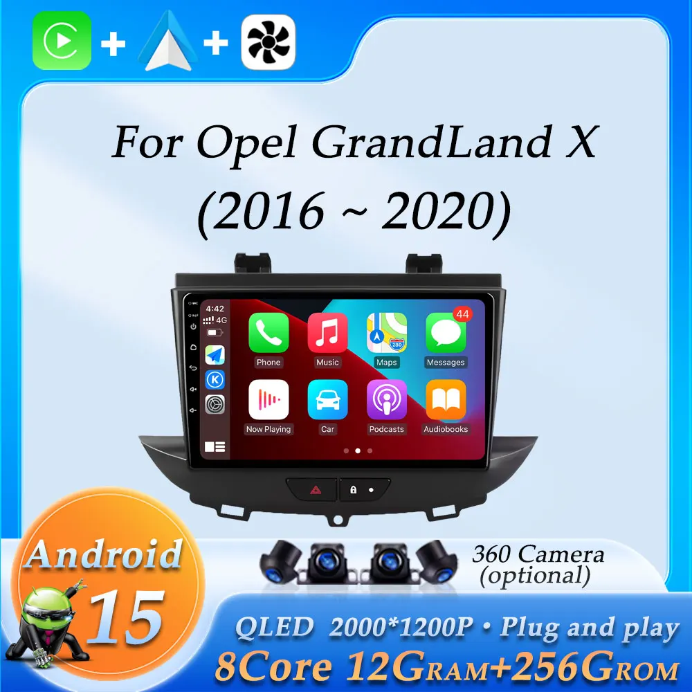 

Wireless CarPlay for Opel GrandLand X 2016 - 2020 Car Radio Video Multimedia Player DSP Stereo Navigation GPS BT Android 15 WiFi