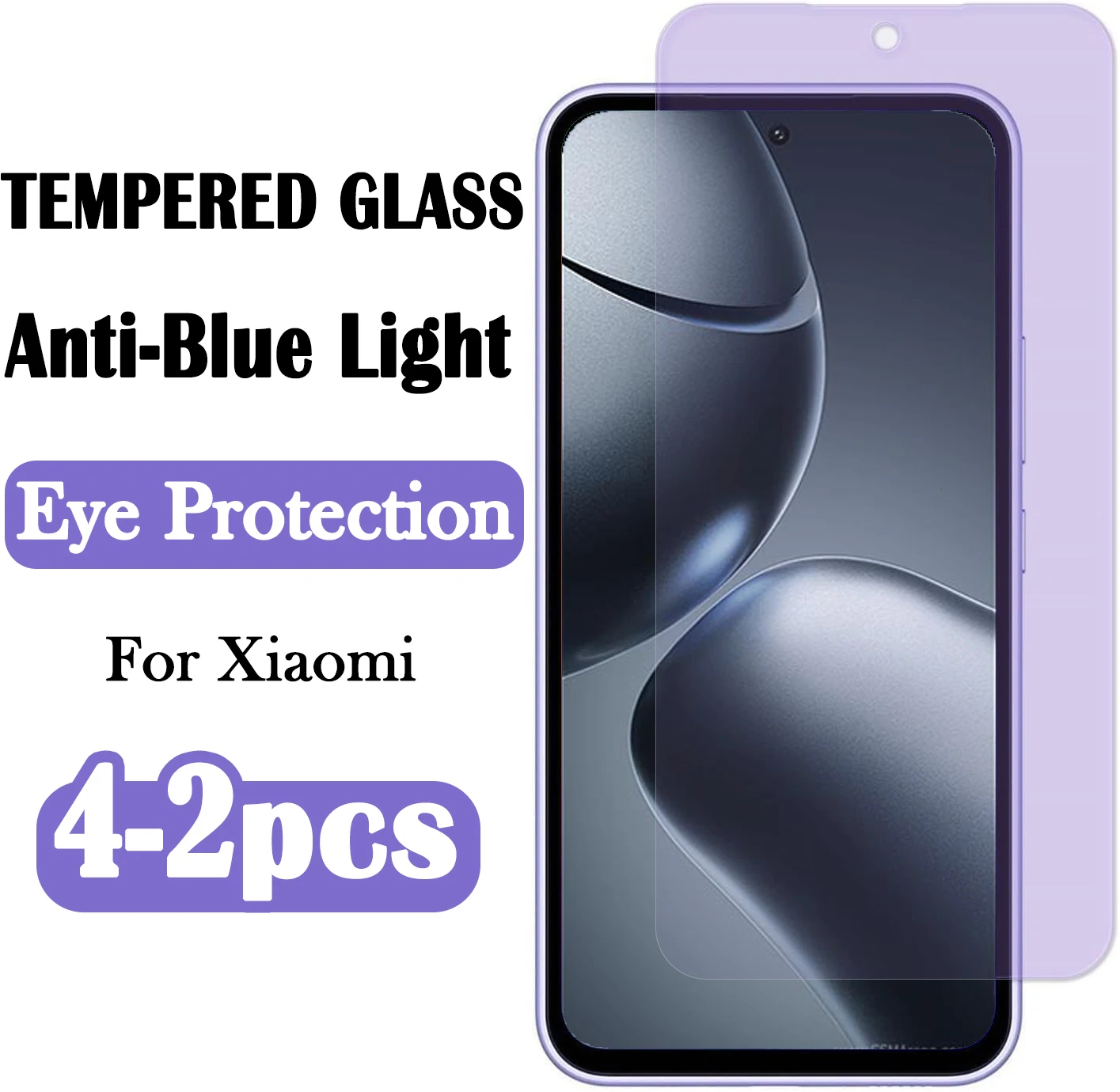 

2-4 Pcs Anti-blue Light Tempered Glass For Xiaomi 14T 14 13T 13 12T 12 11T 11 Lite Poco X6 X5 X4 GT X3 NFC Pro Screen Protector