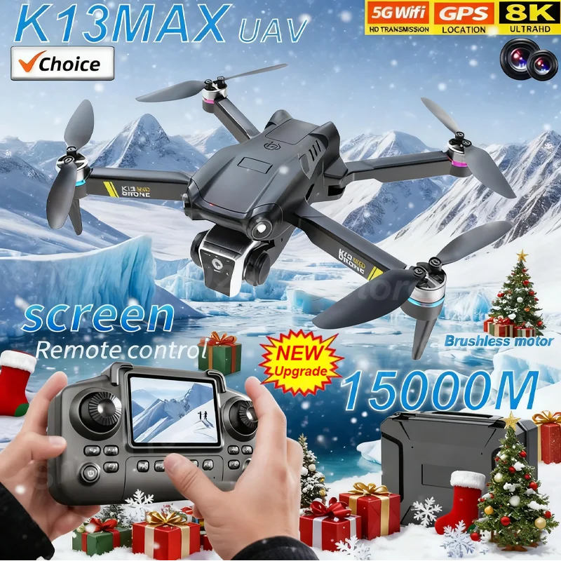 NEW K13 MAX Drone 8K Camera 5G WiFi FPV Brushless Motor HD Dual Camera Obstacle Avoidance Quadcopter for Aerial Photography Gift