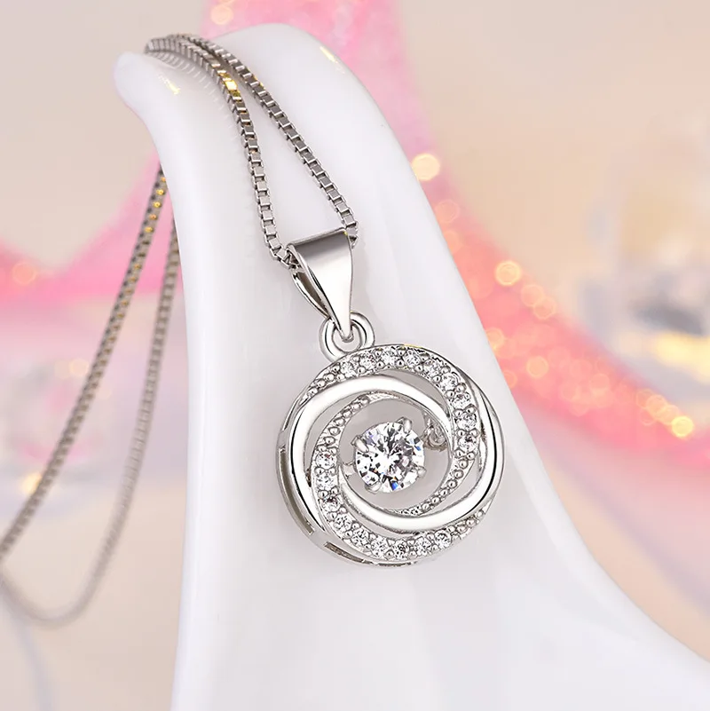 925 Sterling Silber Halskette Anhänger-Stil für Damen Hochzeit Verlobung Schmuck Mode 5A Zirkon Geschenk Party Großhandel