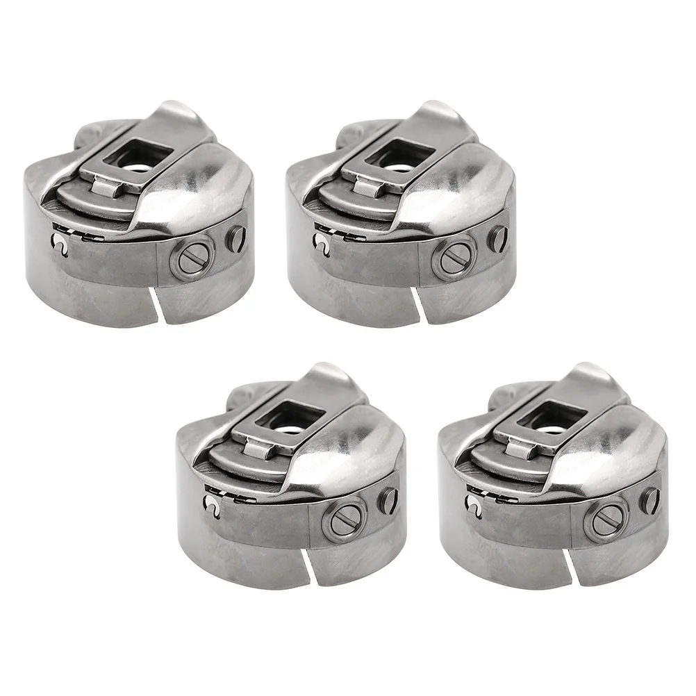 4 個の金属ボビンケース耐久性のある交換用ミシン部品家庭用アクセサリーミシンボビンケース