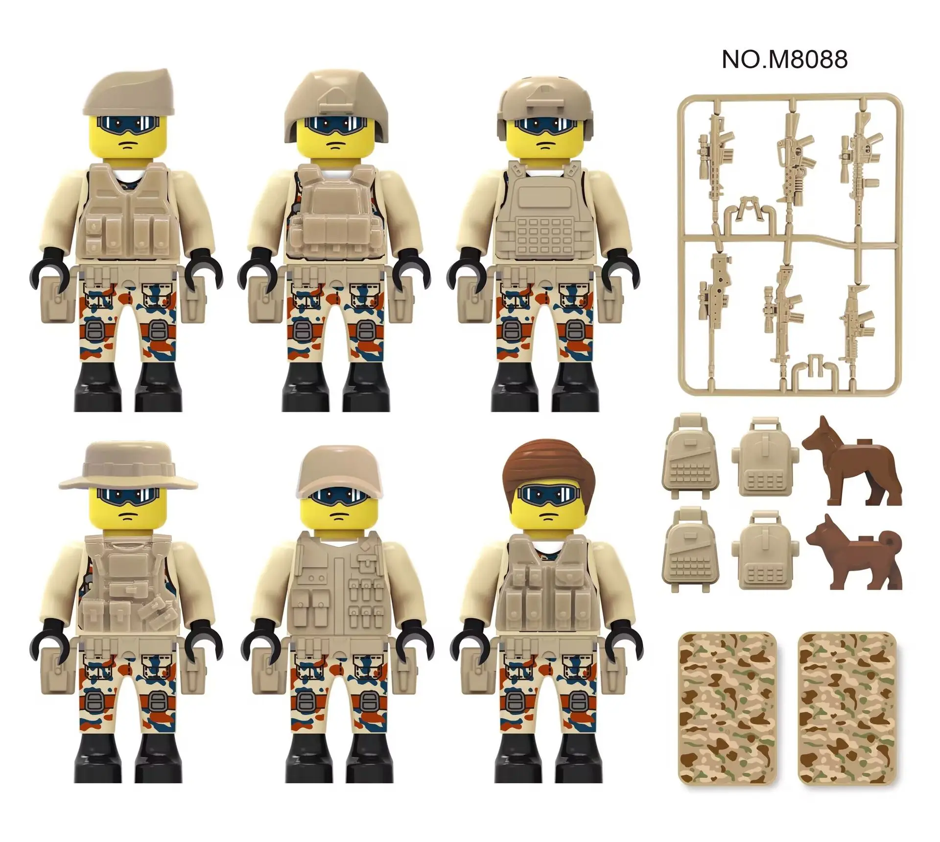 

MOC Special Force Military Weapon Locking Bricks For Figure Parts Accessories Building Blocks Army Soldier Assemble Model Toys