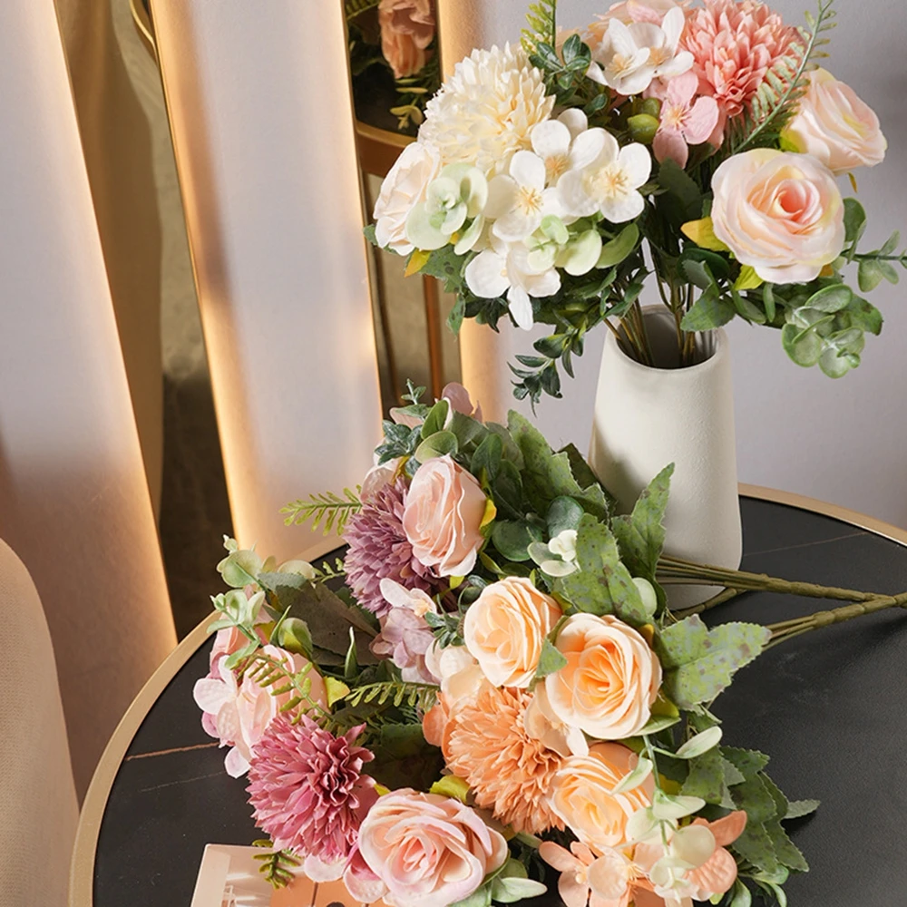 

10PCS Artificial Flowers Chrysanthemum Silk Home Room Decora Handmade Bridal Bouquet Wedding Outdoor Garden Ysrd Table Diy Gifts