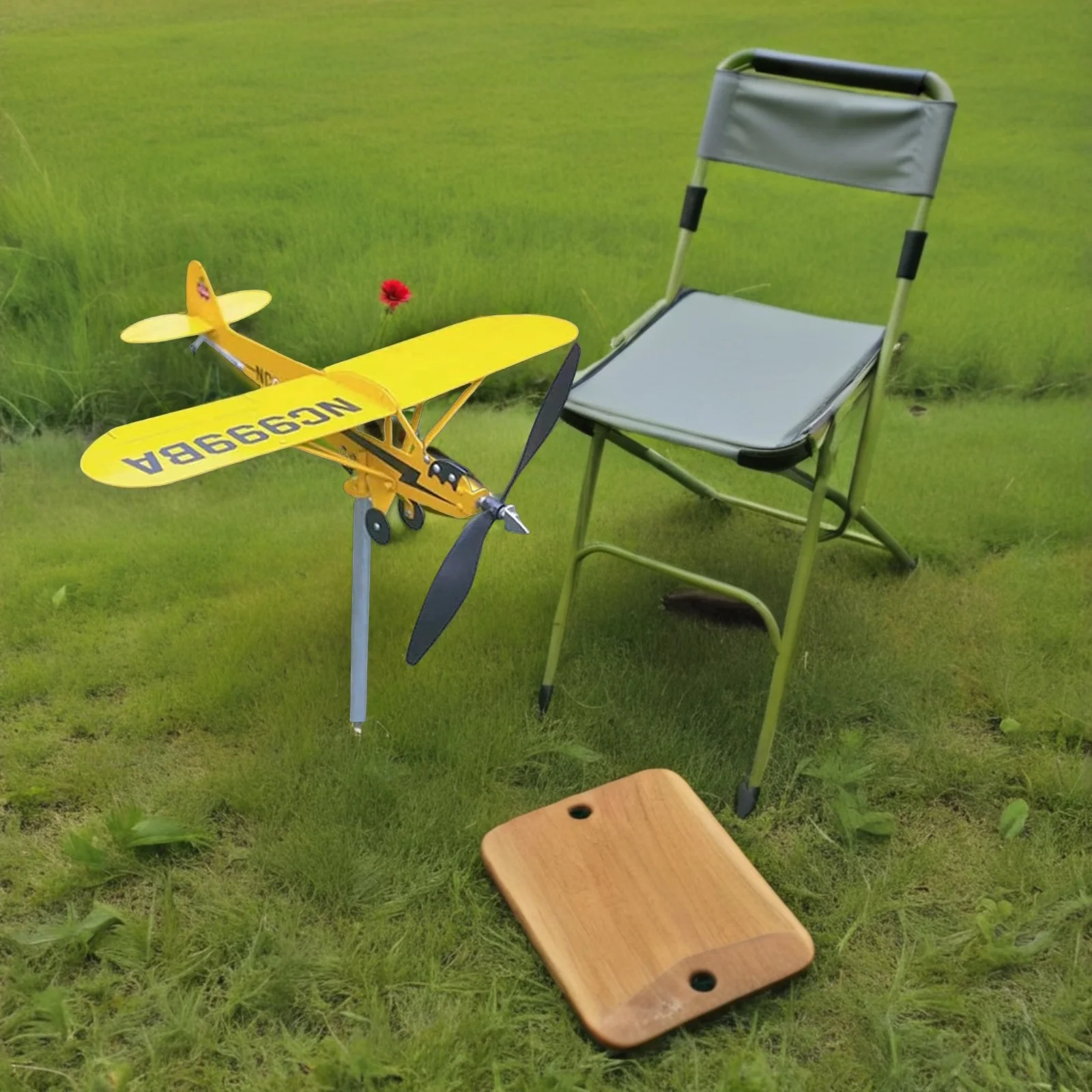 

Vintage Metal Weather Vane Airplane Design for Garden Yard Patio Decor Wind Direction Indicator Outdoor Farmhouse Lawn Ornament