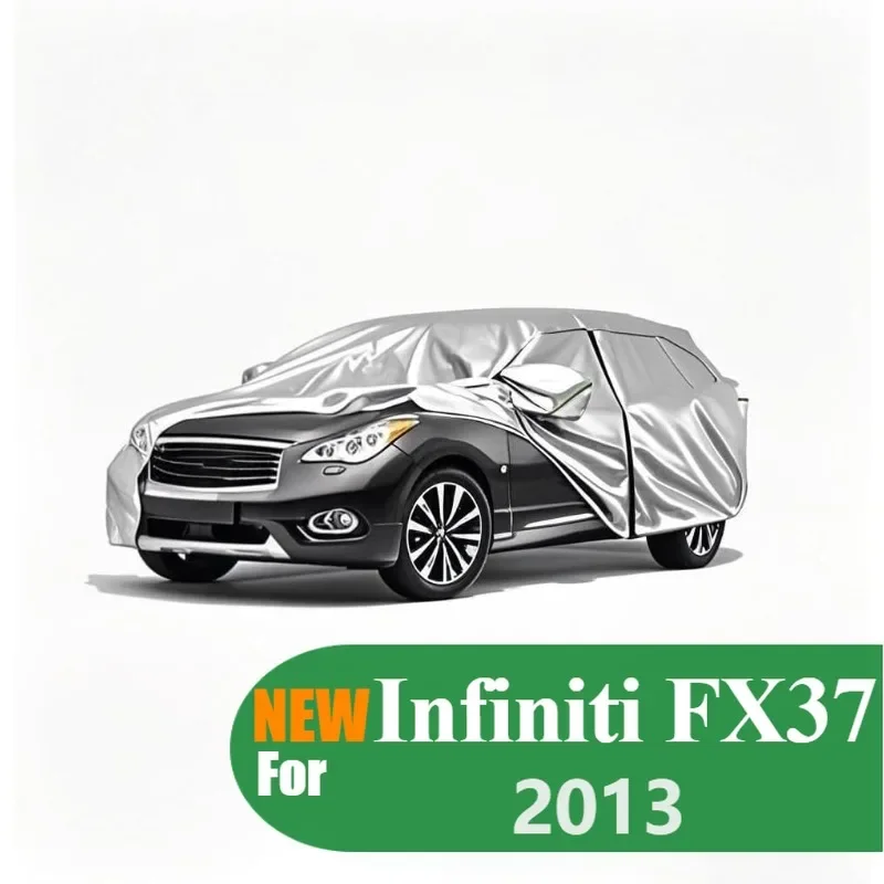 

Five-Layer All-Weather Waterproof Full Car Cover for Infiniti FX37 2013 Waterproof Sun Rain Snow Protection Silver Oxford Fabric