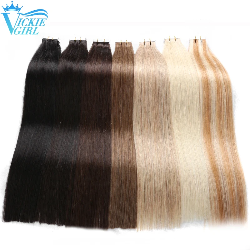 Tape in Hair Extensions Human Hair Real Natural Brazilian Remy Hair Straight Natural Skin Weft Extension For Women